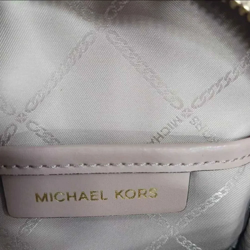Michael Kors MK Designer Rhea Pink Leather Mini Backpack Shoulder Bag Purse